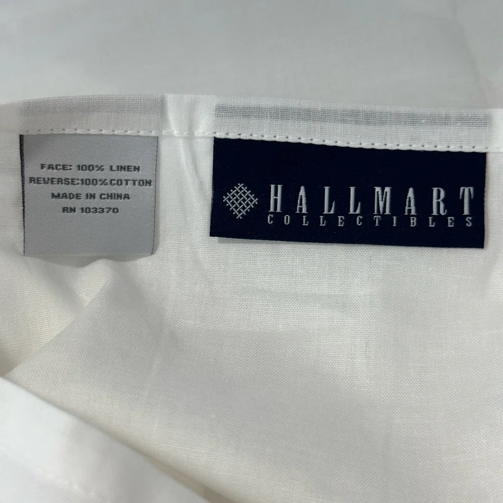 HALLMART COLLECTABLES 2 Standard Sham Linen White Pillow Cases 26W by 20L
